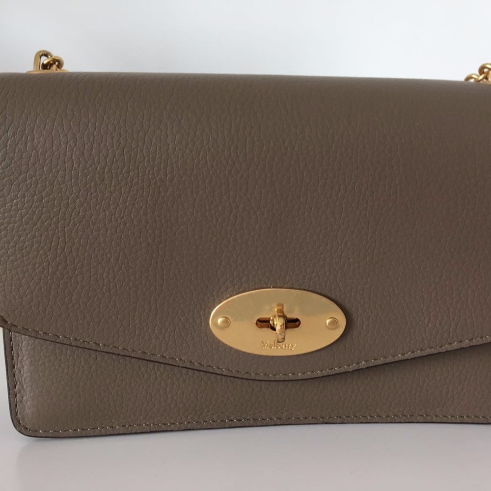 Mulberry Small Darley Solid Grey Classic Grain